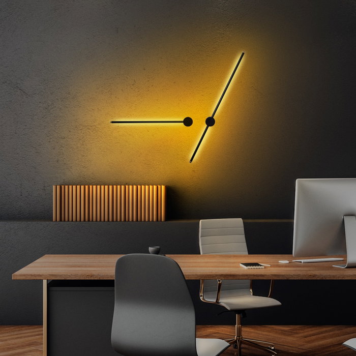 Opviq Sword - 13488 Lámpara de pared de cuerpo metálico negro
